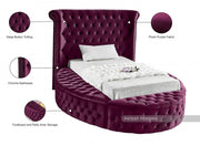 Luxus Velvet Twin Bed Purple - Gate FurnitureTwin Bed