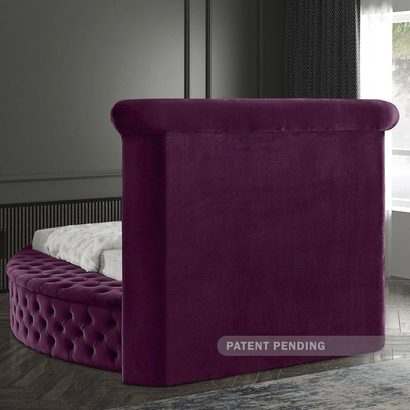 Luxus Velvet Twin Bed Purple - Gate FurnitureTwin Bed