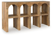 Luzmanacy Natural Brown Console Sofa Table - A4000664