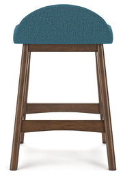 Lyncott Blue/Brown Counter Height Bar Stool, Set of 2 - D615-324