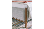 Lyncott Brown Queen Upholstered Panel Bed - Gate FurnitureQueen Bed