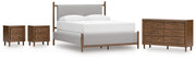 Lyncott California King Upholstered Bed with Dresser and 2 Nightstands in Brown from Ashley - Luna Furniture