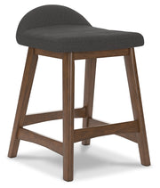 Lyncott Charcoal/Brown Counter Height Bar Stool, Set of 2 - D615-224