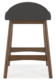 Lyncott Charcoal/Brown Counter Height Bar Stool, Set of 2 - D615-224