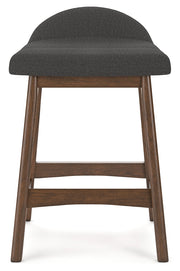 Lyncott Charcoal/Brown Counter Height Bar Stool, Set of 2 - D615-224