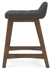 Lyncott Charcoal/Brown Counter Height Bar Stool, Set of 2 - D615-224
