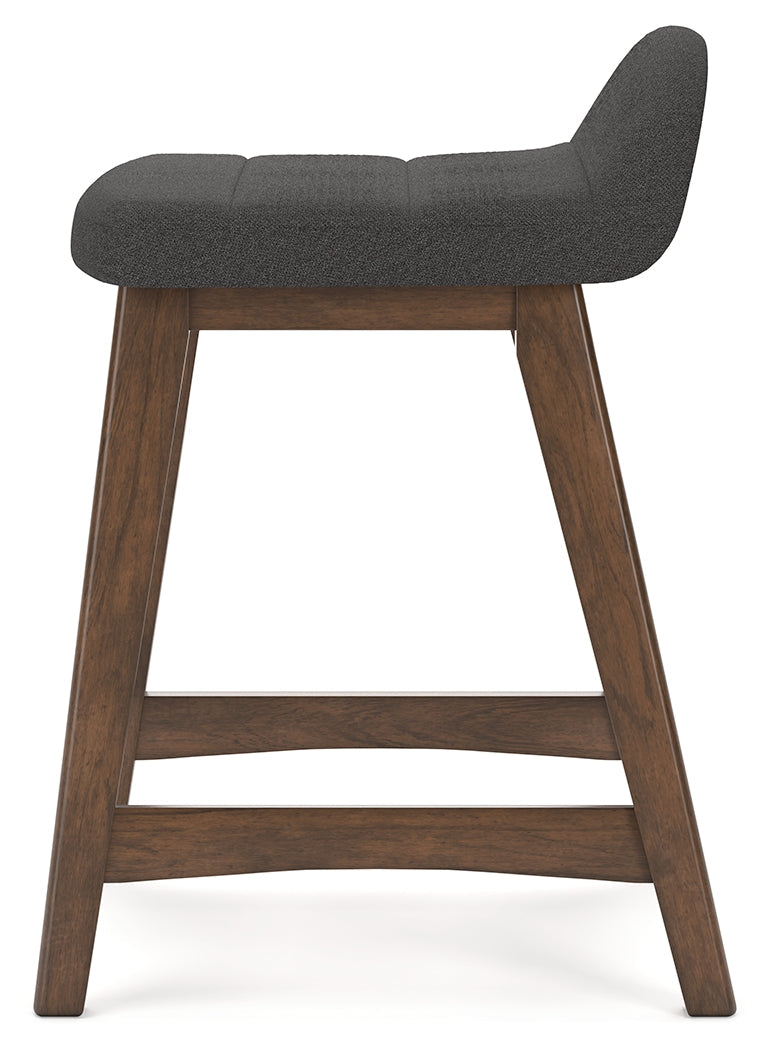 Lyncott Charcoal/Brown Counter Height Bar Stool, Set of 2 - D615-224