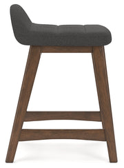 Lyncott Charcoal/Brown Counter Height Bar Stool, Set of 2 - D615-224
