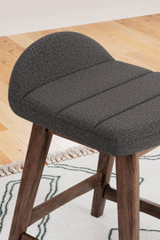 Lyncott Charcoal/Brown Counter Height Bar Stool, Set of 2 - D615-224