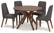Lyncott Dining Table and 4 Chairs in Charcoal/Brown - Gate FurnitureDining Room Set