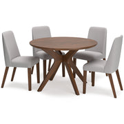 Lyncott Dining Table and 4 Chairs in Gray/Brown - Gate FurnitureDining Room Set