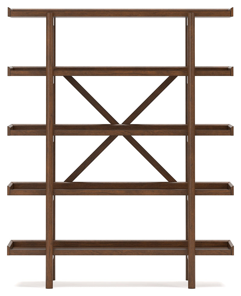 Lyncott Home Office Desk with Chair and Storage in Brown - PKG018521