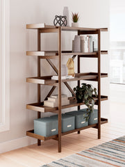 Lyncott Home Office Desk with Chair and Storage in Brown - PKG018521