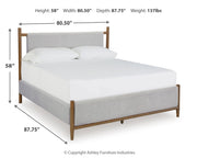 Lyncott King Upholstered Bed with 2 Nightstands in Brown from Ashley - Luna Furniture