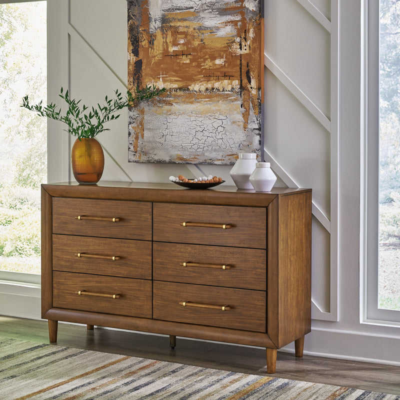 Lyncott King Upholstered Bed with Dresser in Brown - PKG018771