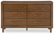 Lyncott King Upholstered Bed with Dresser in Brown - PKG018771