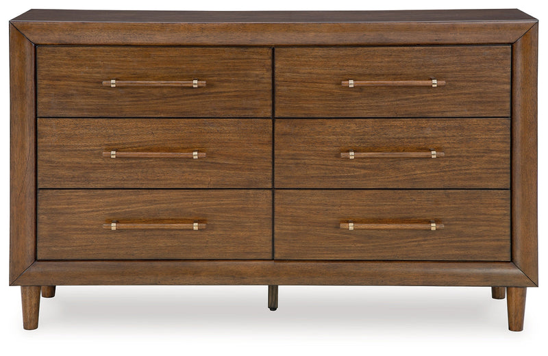 Lyncott King Upholstered Bed with Dresser in Brown - PKG018771