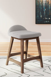 Lyncott Light Gray/Brown Counter Height Bar Stool, Set of 2 - D615-124