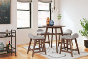 Lyncott Light Gray/Brown Counter Height Bar Stool, Set of 2 - D615-124