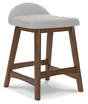 Lyncott Light Gray/Brown Counter Height Bar Stool, Set of 2 - D615-124