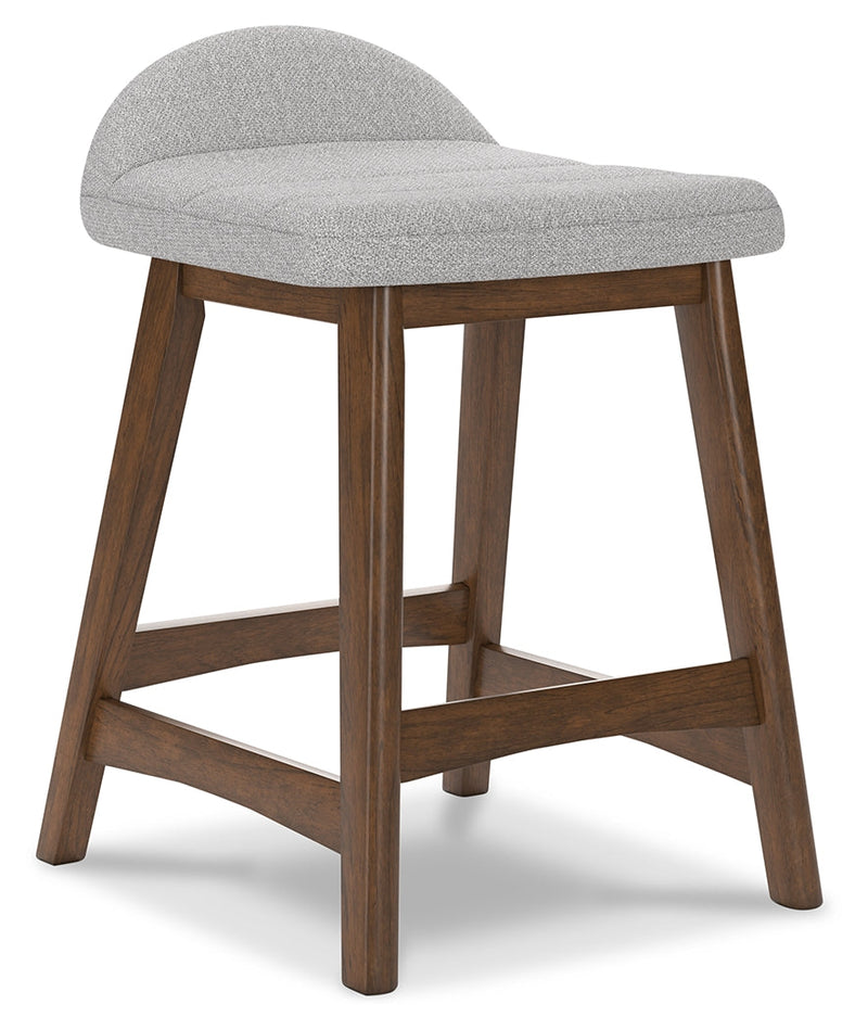 Lyncott Light Gray/Brown Counter Height Bar Stool, Set of 2 - D615-124