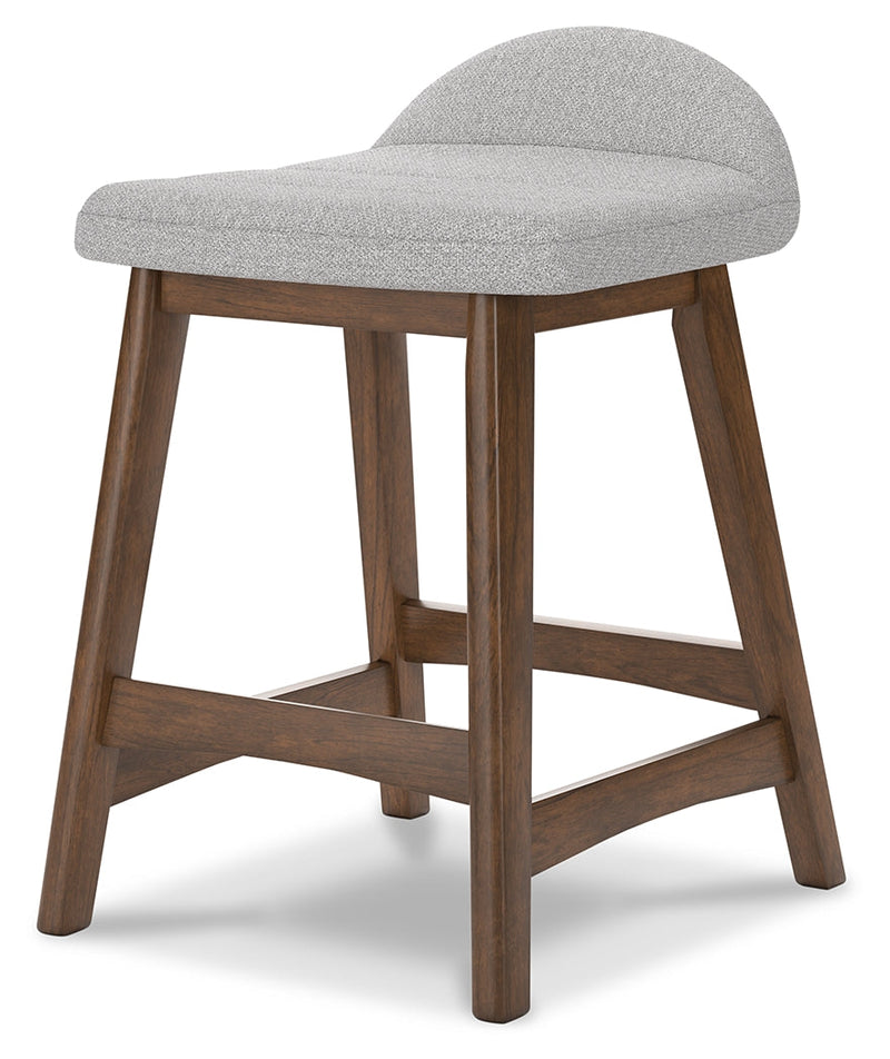 Lyncott Light Gray/Brown Counter Height Bar Stool, Set of 2 - D615-124