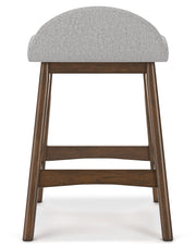 Lyncott Light Gray/Brown Counter Height Bar Stool, Set of 2 - D615-124