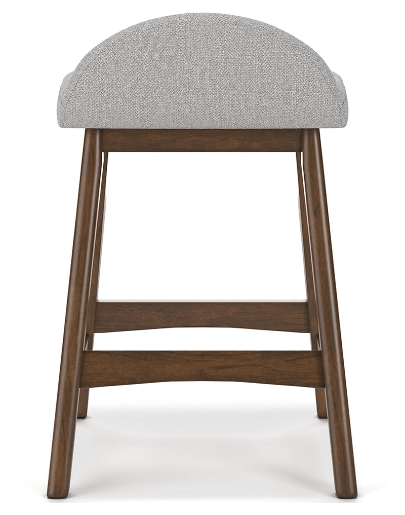 Lyncott Light Gray/Brown Counter Height Bar Stool, Set of 2 - D615-124