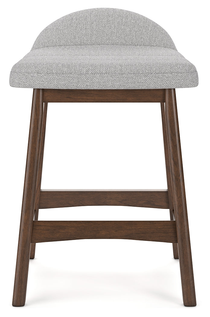 Lyncott Light Gray/Brown Counter Height Bar Stool, Set of 2 - D615-124