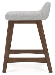 Lyncott Light Gray/Brown Counter Height Bar Stool, Set of 2 - D615-124