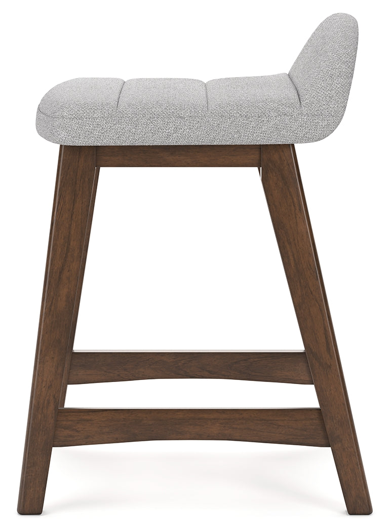 Lyncott Light Gray/Brown Counter Height Bar Stool, Set of 2 - D615-124