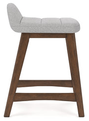 Lyncott Light Gray/Brown Counter Height Bar Stool, Set of 2 - D615-124