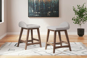 Lyncott Light Gray/Brown Counter Height Bar Stool, Set of 2 - D615-124
