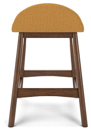 Lyncott Mustard/Brown Counter Height Bar Stool, Set of 2 - D615-424