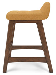 Lyncott Mustard/Brown Counter Height Bar Stool, Set of 2 - D615-424