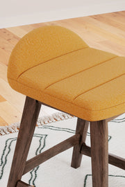 Lyncott Mustard/Brown Counter Height Bar Stool, Set of 2 - D615-424