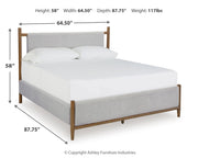 Lyncott Queen Upholstered Bed with 2 Nightstands in Brown from Ashley - Luna Furniture