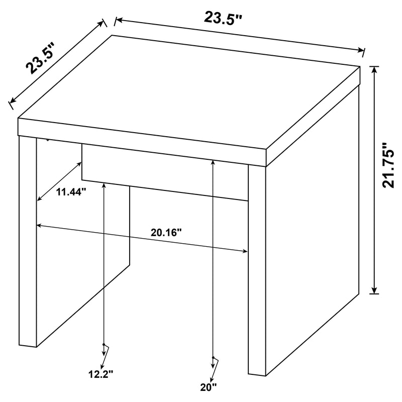 Lynette Square Engineered Wood End Table Mango - 704127