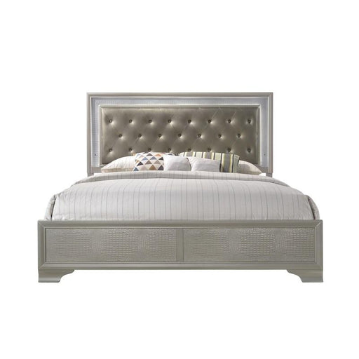 Lyssa Champagne King Panel Bed - Gate FurnitureKing Bed