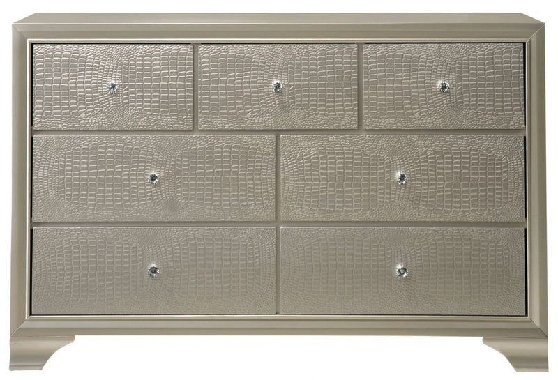 Lyssa Champagne LED Panel Bedroom Set - Gate FurnitureBedroom Set