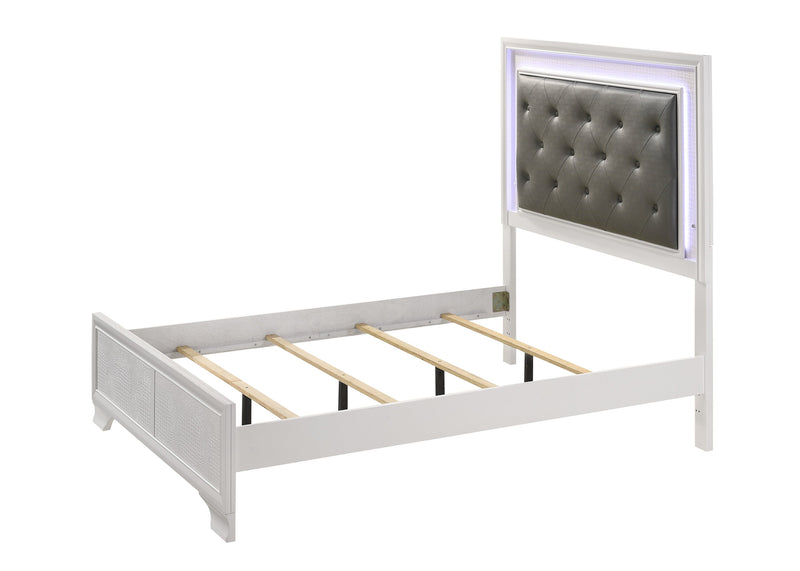 Lyssa Frost Full LED Upholstered Panel Bed - Gate FurnitureFull Bed