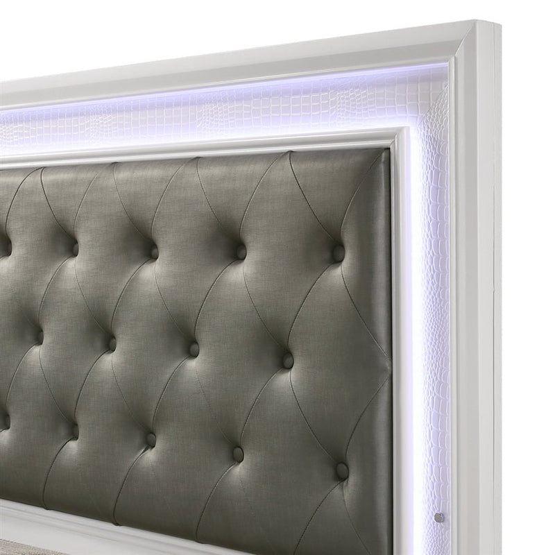 Lyssa Frost King LED Panel Bed - Gate FurnitureKing Bed