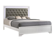 Lyssa Frost King LED Upholstered Panel Bed - Gate FurnitureKing Bed