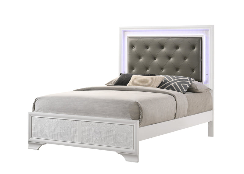Lyssa Frost LED Upholstered Panel Youth Bedroom Set - Gate FurnitureYouth Bedroom Set