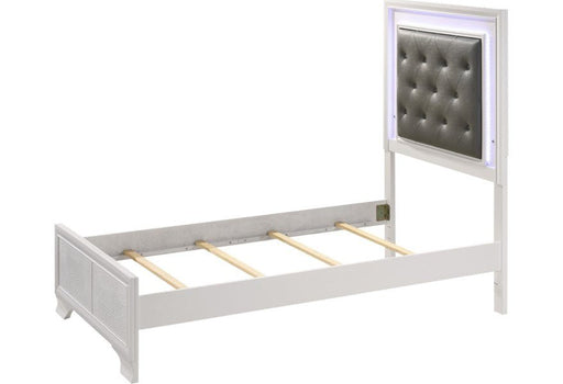 Lyssa Frost Twin LED Panel Bed - Gate FurnitureTwin Bed