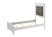 Lyssa Frost Twin LED Upholstered Panel Bed - Gate FurnitureTwin Bed