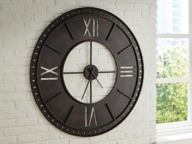 Lytle Antique Brown Wall Clock - A8010453