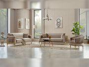 Mabel 3-pieces (Sofa & Loveseat & Chair) Livingroom in Beige - 200-SIM-MAB-VELVET260-321