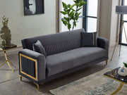 Mabel 3-pieces (Sofa & Loveseat & Chair) Livingroom in Beige - 200-SIM-MAB-VELVET260-321