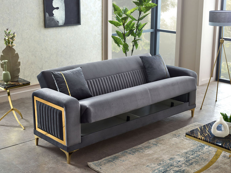 Mabel 3-pieces (Sofa & Loveseat & Chair) Livingroom in Beige - 200-SIM-MAB-VELVET260-321